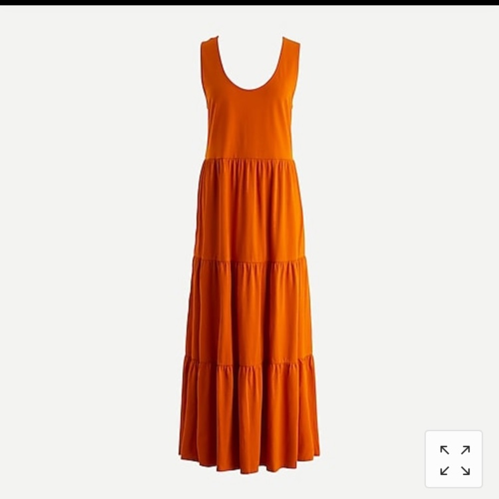 🆕J. crew tiered maxi dress in orange